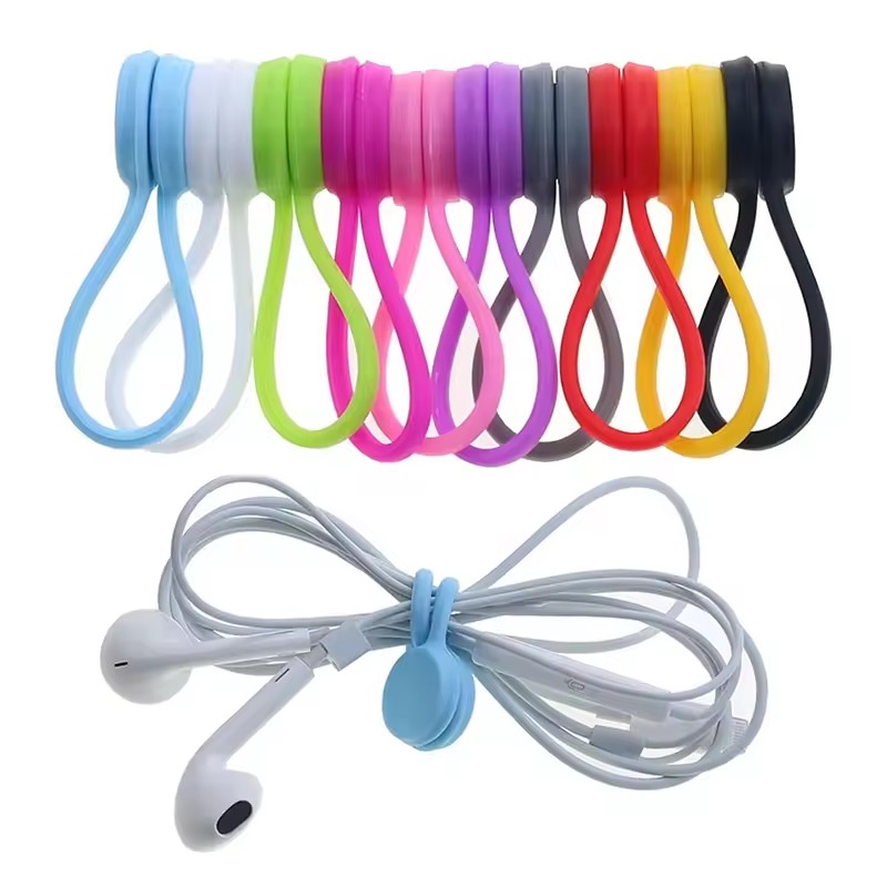 Cable Organizer Magnetic - 자석 실리콘 케이블 타이, 자석 잠금