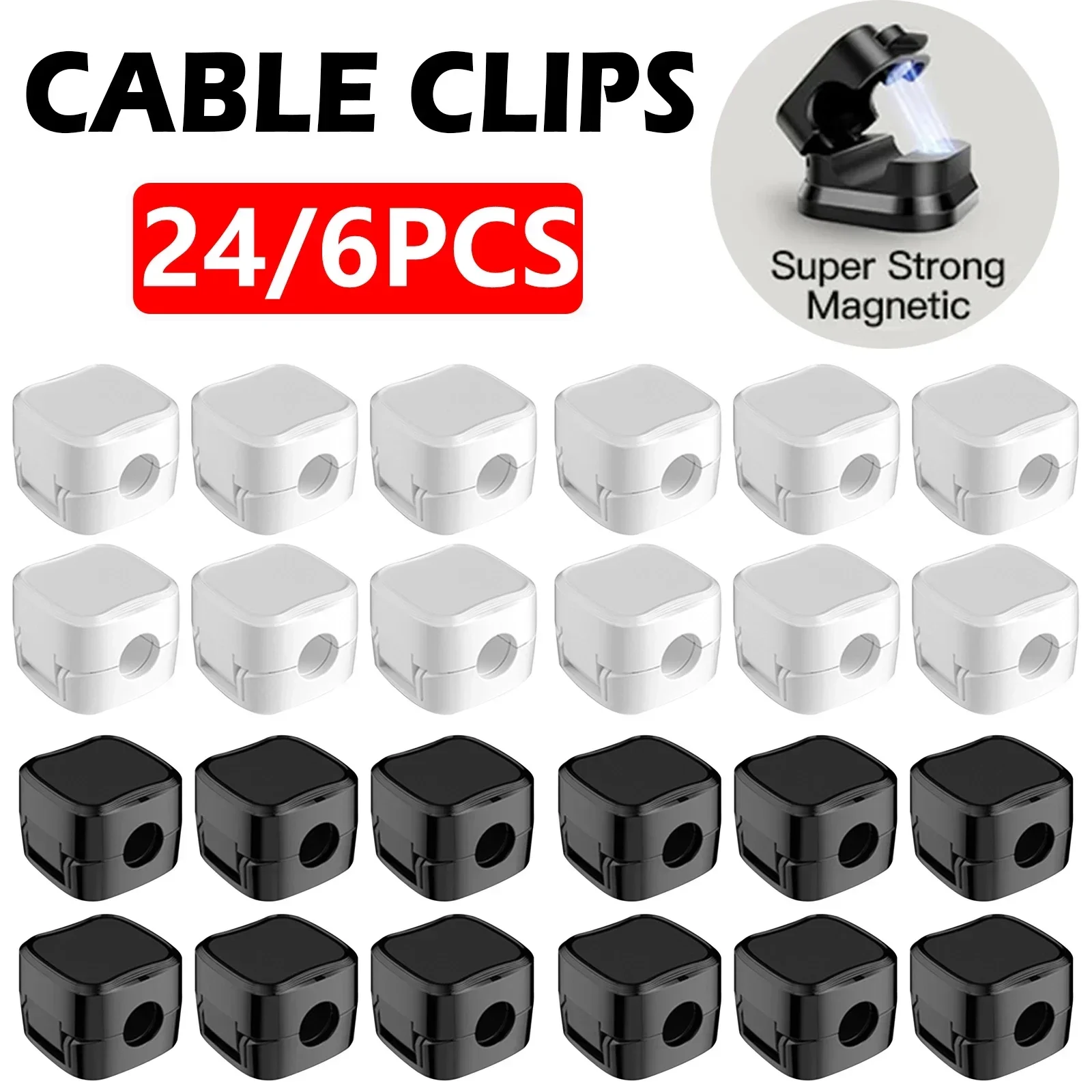 6/12/24PCS 마그네틱 케이블 주최자 클립 케이블 - Cable Organizer Magnetic 리뷰 및 가격