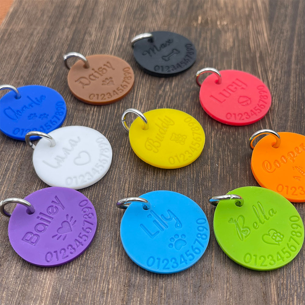 실리콘 애완 동물 분실 방지 ID 태그 맞춤형 개 목걸 - Phone Accessories And Names 리뷰 및 가격