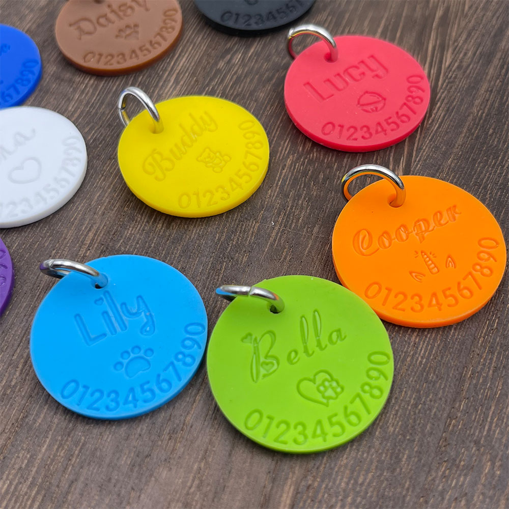 실리콘 애완 동물 분실 방지 ID 태그 맞춤형 개 목걸 - Phone Accessories And Names 리뷰 및 가격