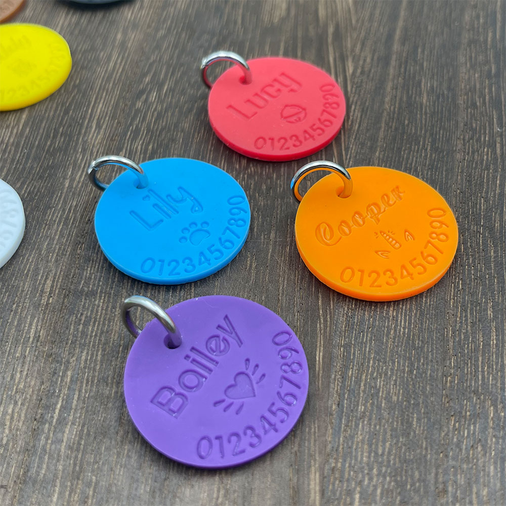 실리콘 애완 동물 분실 방지 ID 태그 맞춤형 개 목걸 - Phone Accessories And Names 리뷰 및 가격