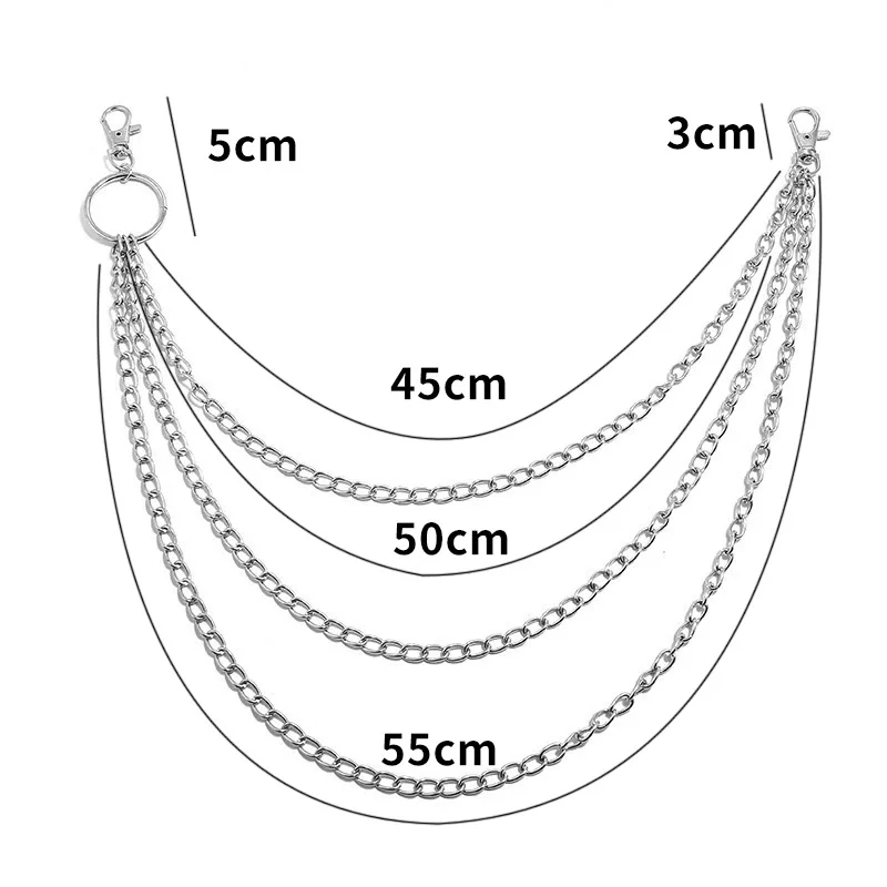 레이어 메탈 벨트 체인 펑크 훅 메탈 허리 지갑 키체인 - Phone Accessories Hanger 리뷰 및 가격