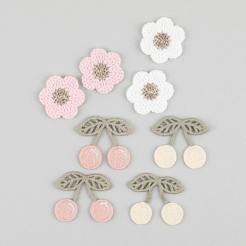 20Pcs 핑크 화이트 벚꽃 자수 아플리케 헤어 클립  - Phone Accessories Pictures 리뷰 및 가격
