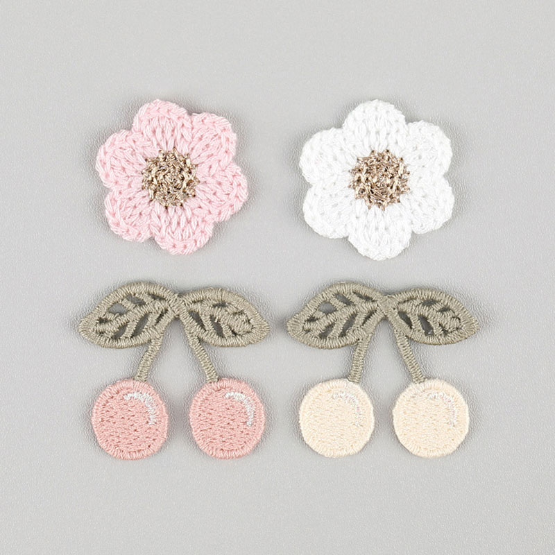 20Pcs 핑크 화이트 벚꽃 자수 아플리케 헤어 클립  - Phone Accessories Pictures 리뷰 및 가격