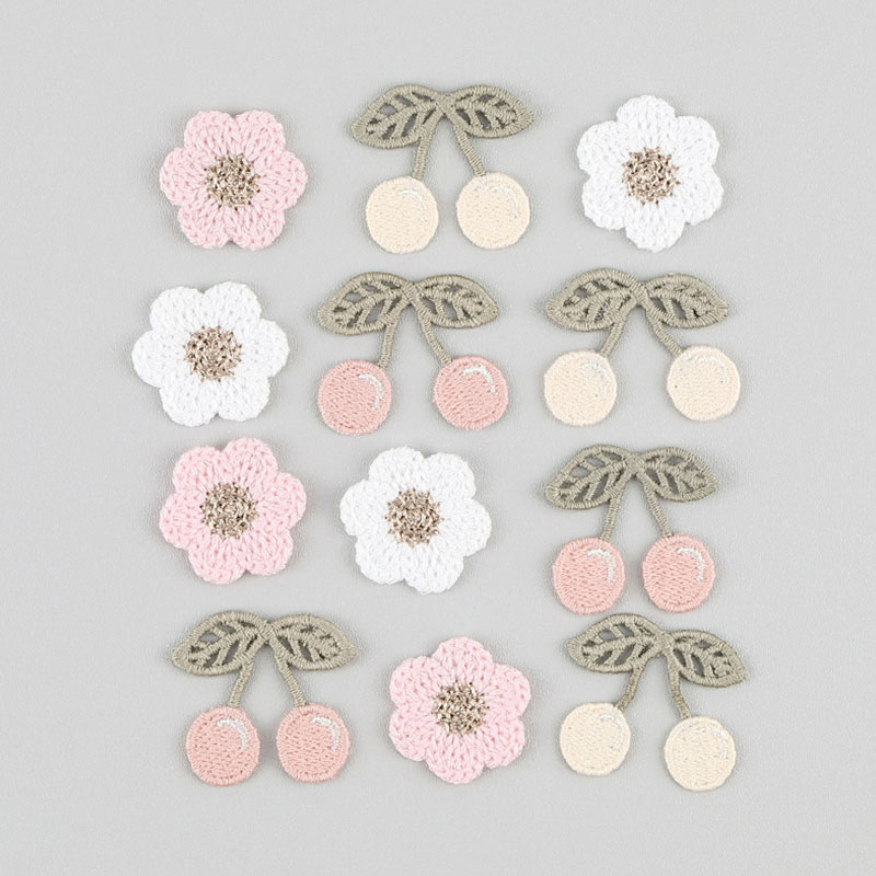 20Pcs 핑크 화이트 벚꽃 자수 아플리케 헤어 클립  - Phone Accessories Pictures 리뷰 및 가격